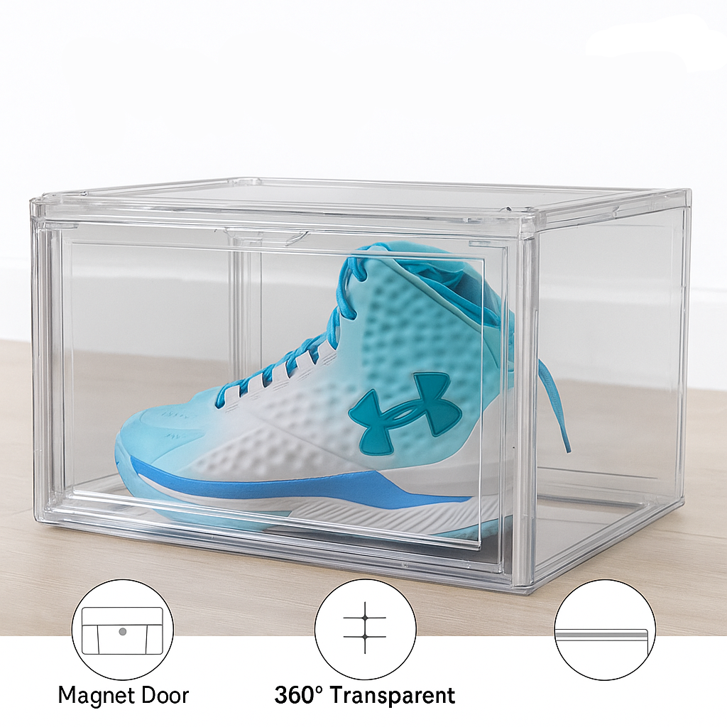 Clear stackable acrylic shoe box